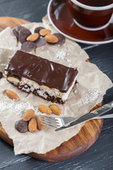 cake on old wooden background
