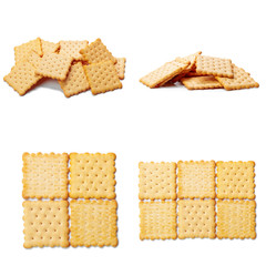 Collage of Crackers isolated