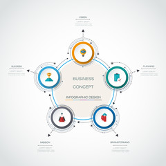 Vector Infographic 3D circle label design with arrows sign and 3 options or steps. For business, infograph template, process infographics, diagram chart, flowchart, processes diagram, time line