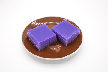 Layer Sweet Cake ,Kanom Chan Thai style  white background.