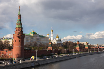 Obraz premium View to Moscow Kremlin in good weather