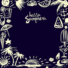 invitation card on happy summer vector