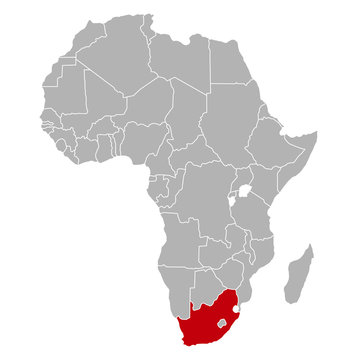 Südafrika auf Afrika Karte