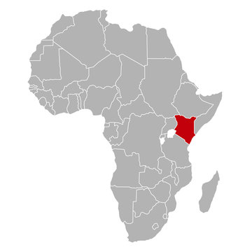 Kenia auf Afrika Karte