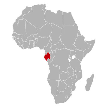 Gabun auf Afrika Karte