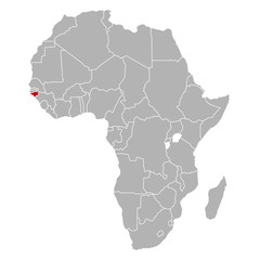 Guinea-Bissau auf Afrika Karte