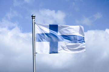 Flag of Finland / Finnish flag waving