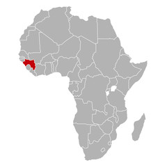 Guinea auf Afrika Karte