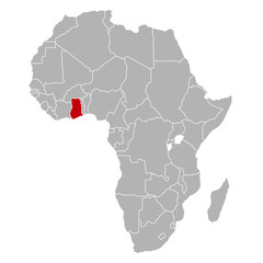 Ghana auf Afrika Karte