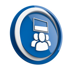 ikona plastikowa 3D niebieskie koło i pierścień © vempireart