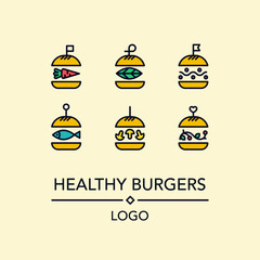 Burger logo in linear style.