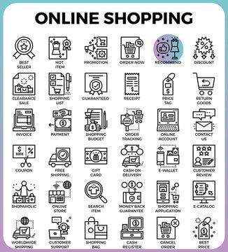 Online shopping icons