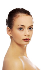 Fototapeta premium Beautiful brunette young fresh woman 