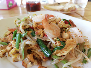 Pad Thai or Thai stir-fried noodles