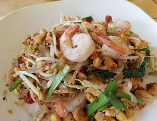 Pad Thai or Thai stir-fried noodles
