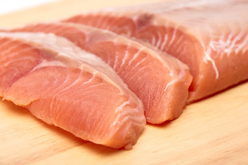 Fresh raw fillet of salmon.
