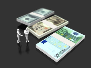 Wallet and business figure