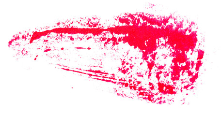 Stain of oil red paint on white background