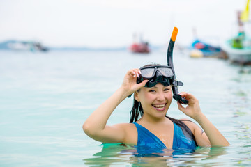 Swimmer with snorkling glasses
