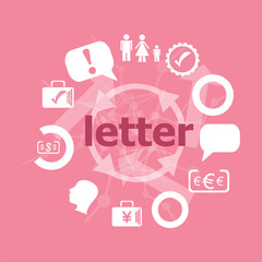 Text Letter. Business concept . Set of flat icons for mobile app and web