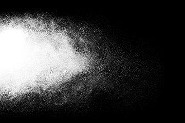 Highlighted vapor particles isolated on a black background