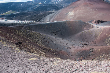 stupendo paesaggio lunare dal monte etna in sicilia