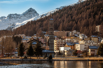 Amazing mountain scenery from St. Moritz, Switzerland