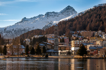 Amazing mountain scenery from St. Moritz, Switzerland