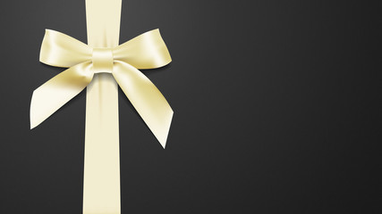 Greeting card with realistic beige bow