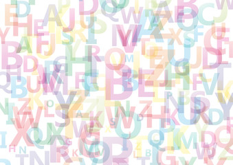 Vector abstract alphabet background with flying letters