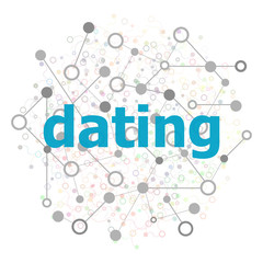 Text Dating. Social and education concept . Connecting dots and lines