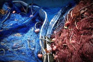 fishing nets in basket 