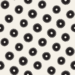 Vector seamless sunburst shapes freehand pattern. Abstract background with round brush strokes. Hand drawn texture