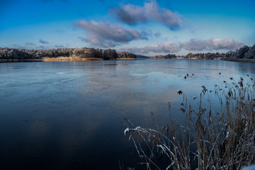 Frozen lake landscape
