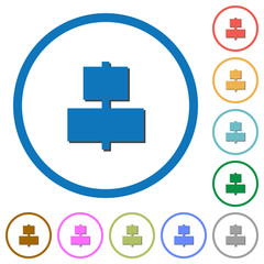 Align to center icons with shadows and outlines