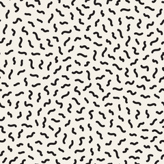 Retro geometric line shapes seamless patterns. Abstract jumble textures. Black and white scattered shapes