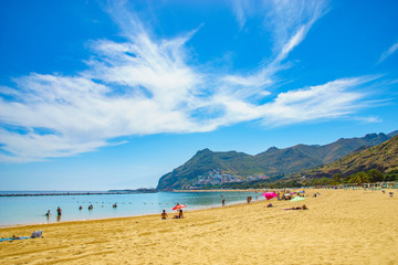 Fototapeta na wymiar Tenerife, Canary Islands, Spain-Las Teresitas beach near San Andres