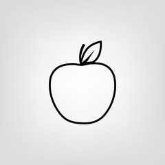 Apple vector illustration. Flat design. Apple line icon.
