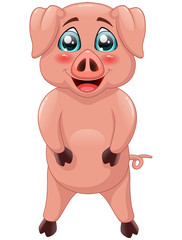 Cute pig cartoon. vector illustration