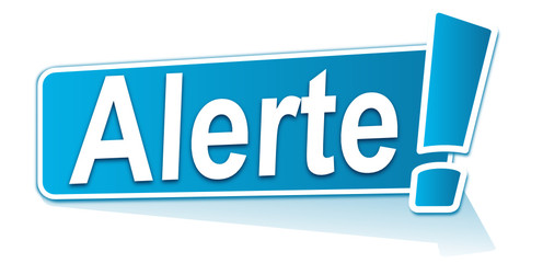 alerte sur étiquette bleue
