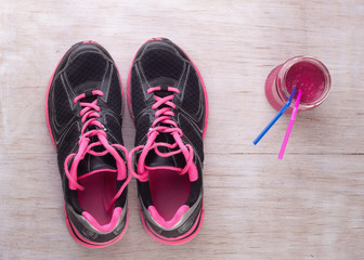Sneakers and smoothie