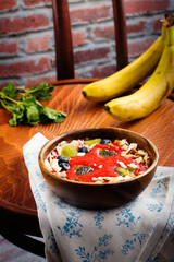 Breakfast berries smoothie bowl