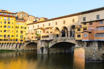 Fototapeta na wymiar Florence Ponte Vecchio view at summer, Tuscany, Italy