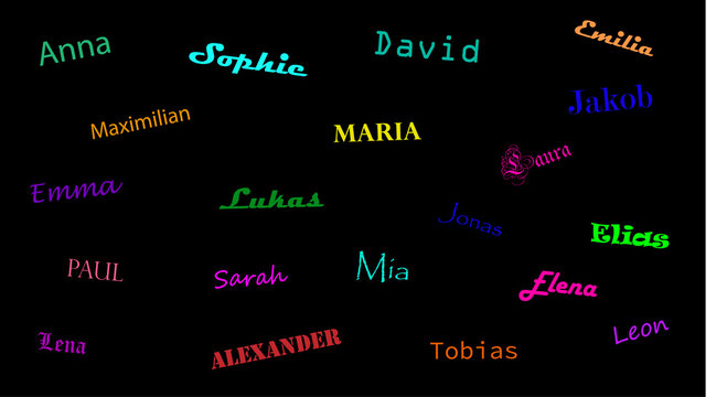 Vornamen f&uuml;r Kinder bunt