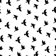 Fototapeta na wymiar Flying birds seamless pattern.