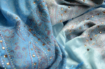 Détails de foulards traditionnels omanais