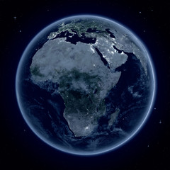 Africa at night from space