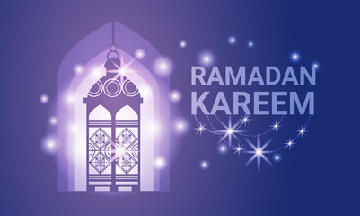 Fototapeta na wymiar Ramadan Kareem Muslim Religion Holy Month Flat Vector Illustration