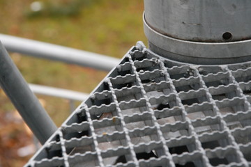 Wendeltreppe aus Stahl in Detailaufnahme 