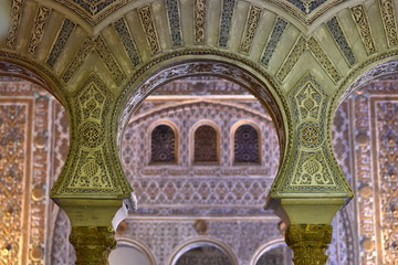 Arches at Alcazar Sevilla, Andalucia Seville Spain